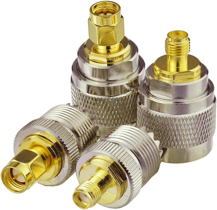 Superbat UHF to SMA Adapter, UHF Male/Fmale (PL259/SO239) to SMA Male/Female Connector RF Coax Coaxial Adapter Kit