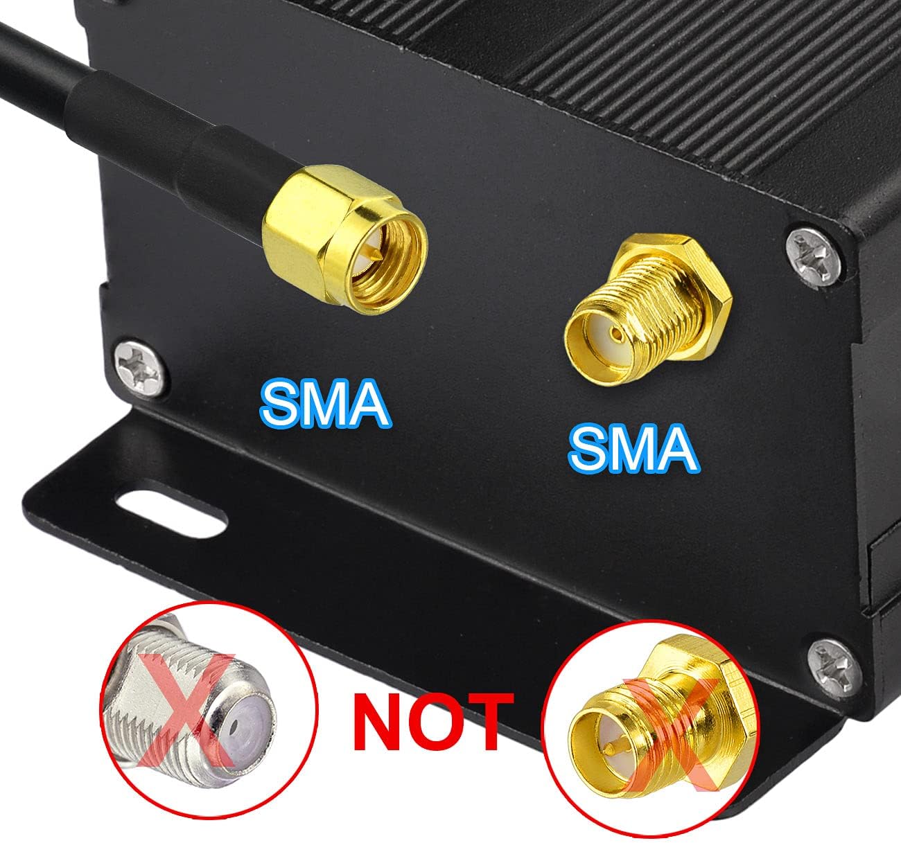 Superbat SMA Splitter Cable SMA Male to Dual SMA Female Cable SMA Adapter V Type 50ohm 15cm(6 inches) WiFi Antenna Adapter Connector (Not for TV)