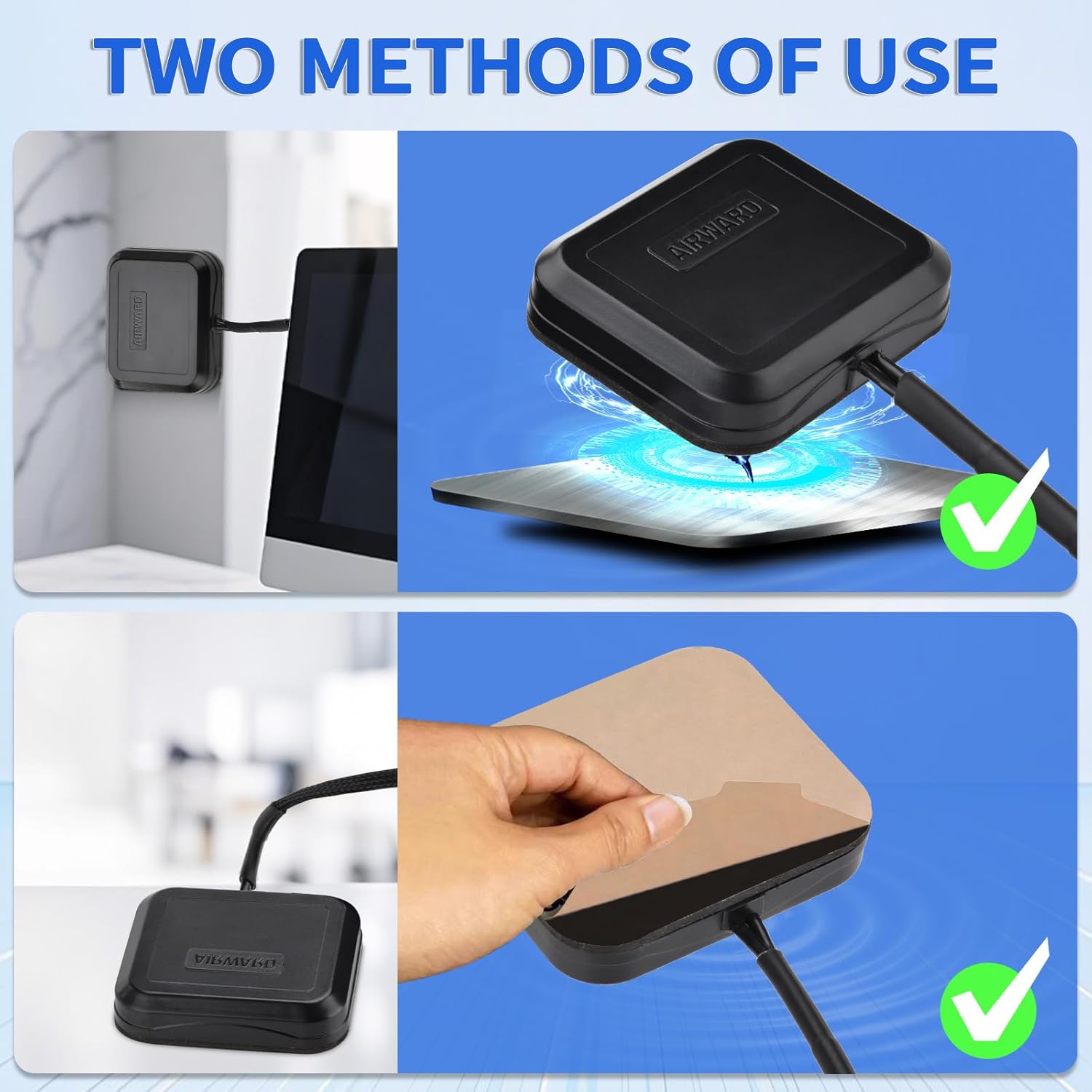 SUPERBAT 4G LTE SMA Male MIMO Antenna Adhesive Magnet Mount with 10ft Extension Cables for Verizon AT&T T-Mobile Sprint 4G LTE Router Cellular IoT Gateway Mobile Broadband Modem Hotspot