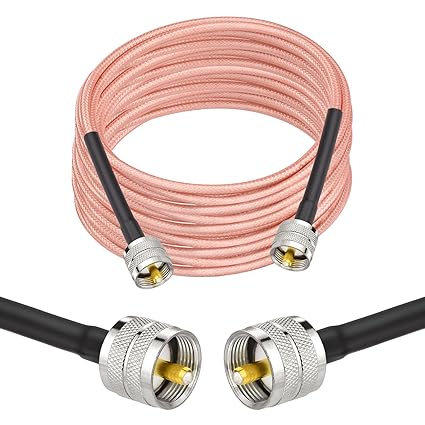 Superbat CB Radio Coax Cable  RG142 Coax Cable with UHF PL259 to PL 259 Coax Connectors 50 Ohm for CB Radio Antenna Analyzer Dummy Load SWR Meter Ham Radio