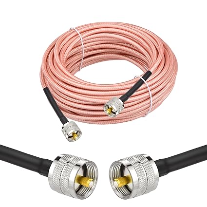 Superbat CB Radio Coax Cable  RG142 Coax Cable with UHF PL259 to PL 259 Coax Connectors 50 Ohm for CB Radio Antenna Analyzer Dummy Load SWR Meter Ham Radio
