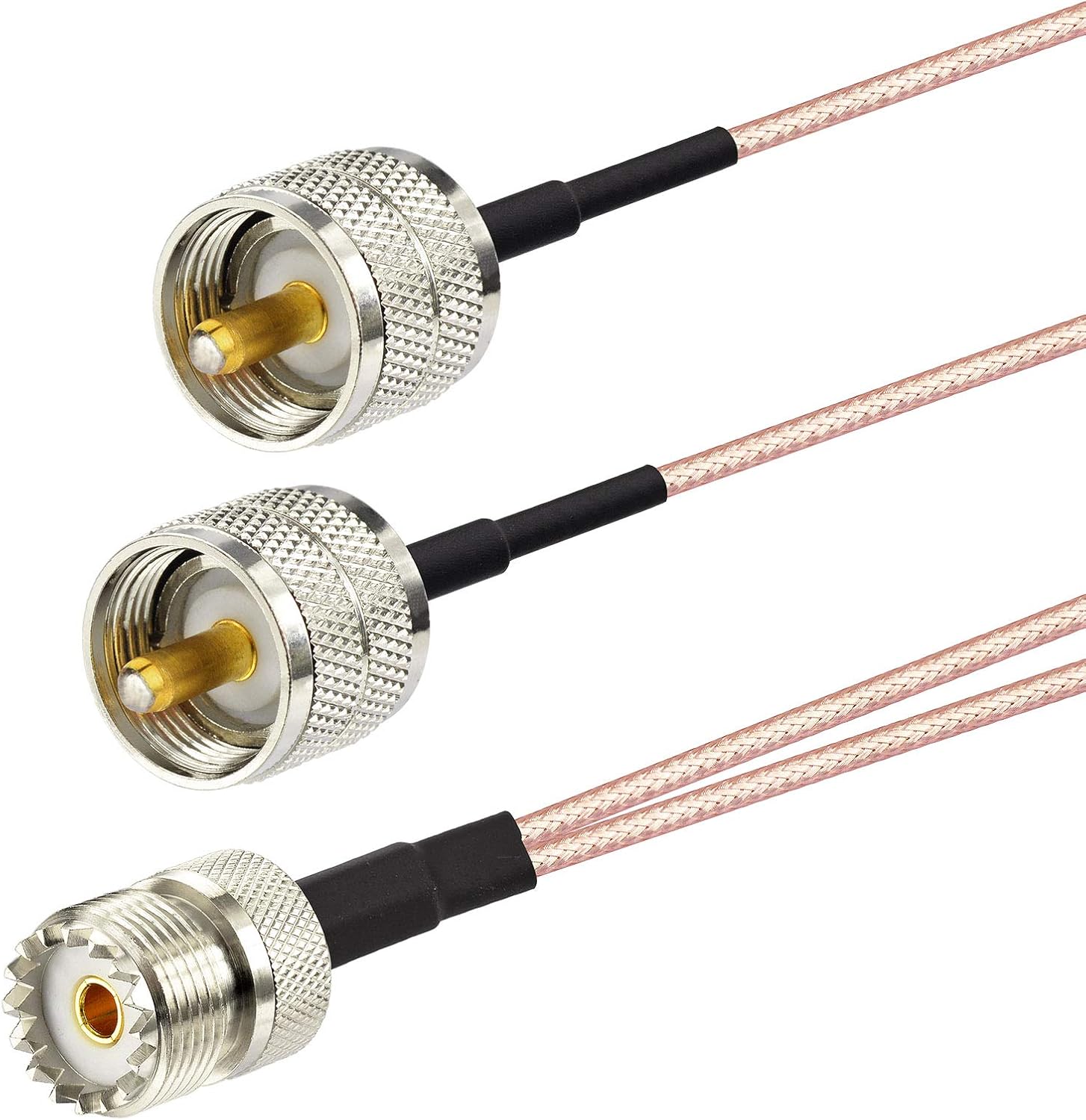 SUPERBAT UHF Splitter Cable SO239 to Dual PL-259 Cable Splitter Low Loss (12 Inch RG316) for HAM & CB Radio, Antenna Analyzer,Dummy Load,SWR Meter etc.