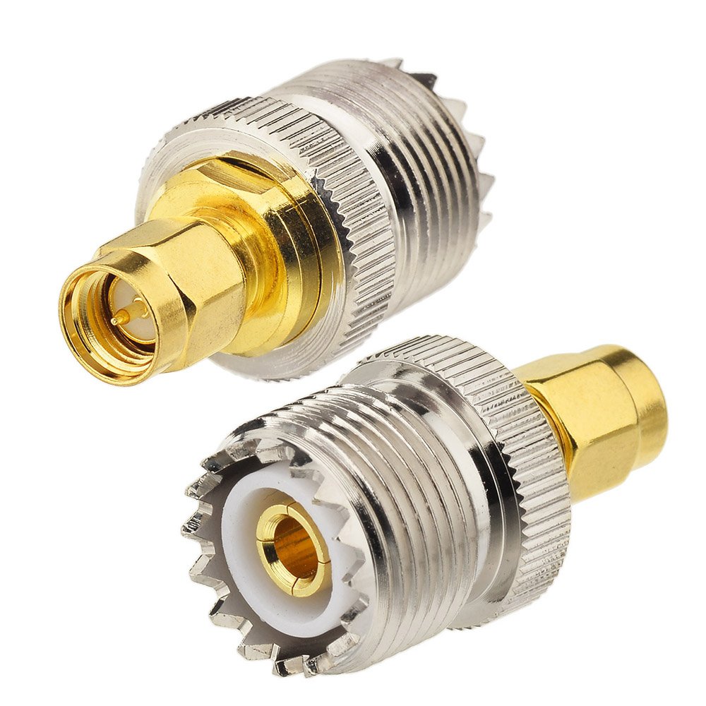 Superbat RF Coax SMA Male to UHF Female SO-239 Cable + 2pcs SMA Adapter SMA UHF Female SO239 Adapter for RF Applications/CB Radio/Handheld Radio Antenna/Walkie Talkie etc