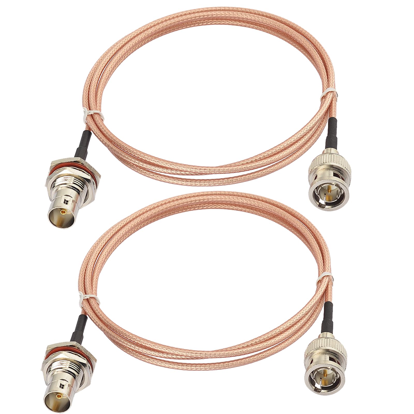 Superbat 12inch 2-Pack 75 Ohm BNC Male to BNC Female Bulkhead Cable for HD 3G SDI Recorder Camera Monitor Converter, SDI Video Cable