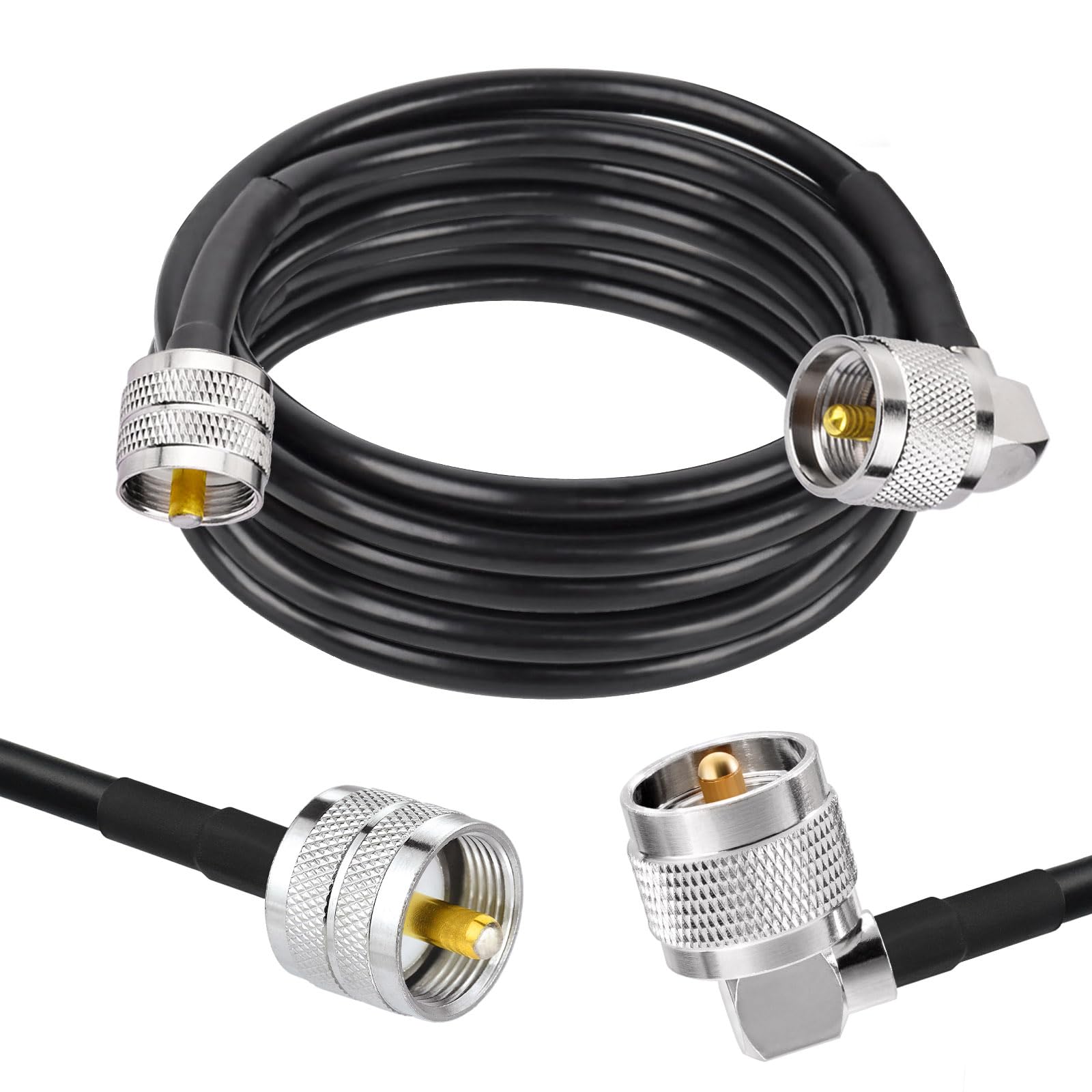 Superbat PL-259 Jumper Cable UHF (Pl259) Male to Male Low Loss Digital RG58 Coax Cable (2 Foot RG58) for HAM & CB Radio,Antenna Analyzer,Dummy Load,SWR Meter 2-Pack