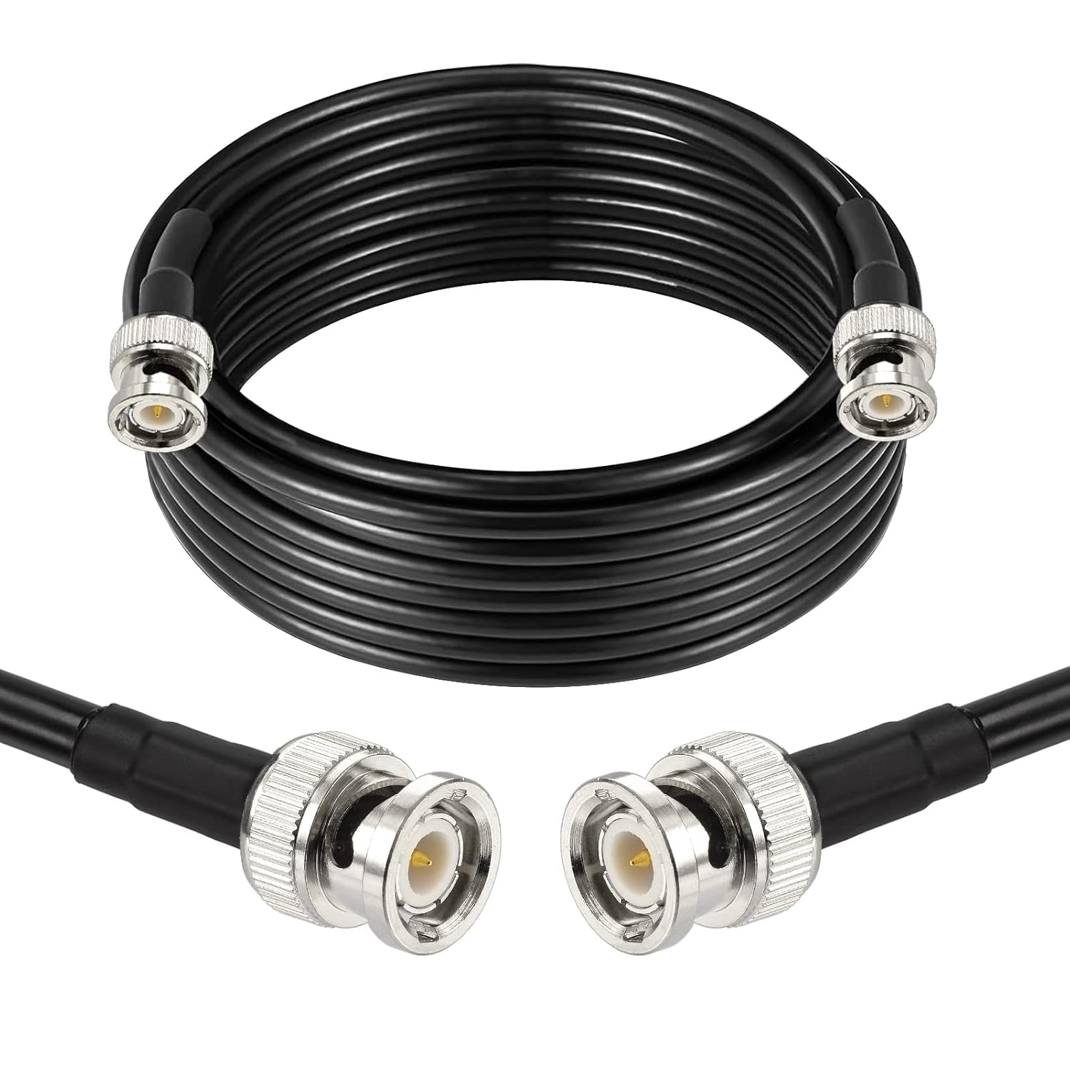 Superbat BNC Cable 25ft BNC Male to Male Connectors 50 Ohm RG58 Coax Cable for Radio Antenna Tuner Scanner Oscilloscope Generator HD SDI Converter Video Balun etc.
