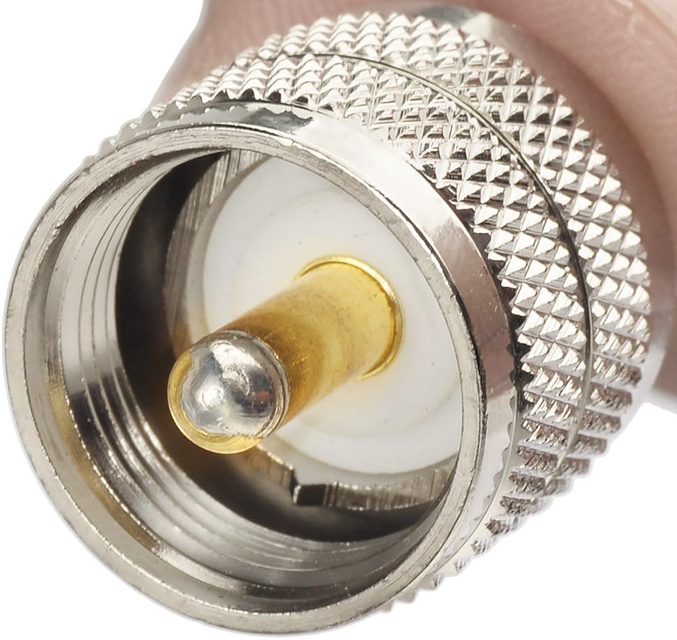 Superbat PL259 to BNC Cable UHF Male to BNC Male Right Angle RG58 Coax Cable for CB Radio Jumper Cable Ham Amateur Radio Scanner Antenna SWR Meter Dummy Load, 10ft