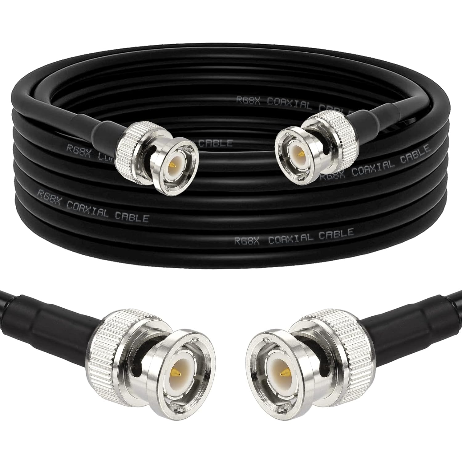 Superbat BNC Cable  BNC Male to BNC Male Cable 50 Ohm BNC Cable Low Loss RG8X Coaxial Cable with BNC Connectors for Scanner Antenna Tuner Radio Modem etc.