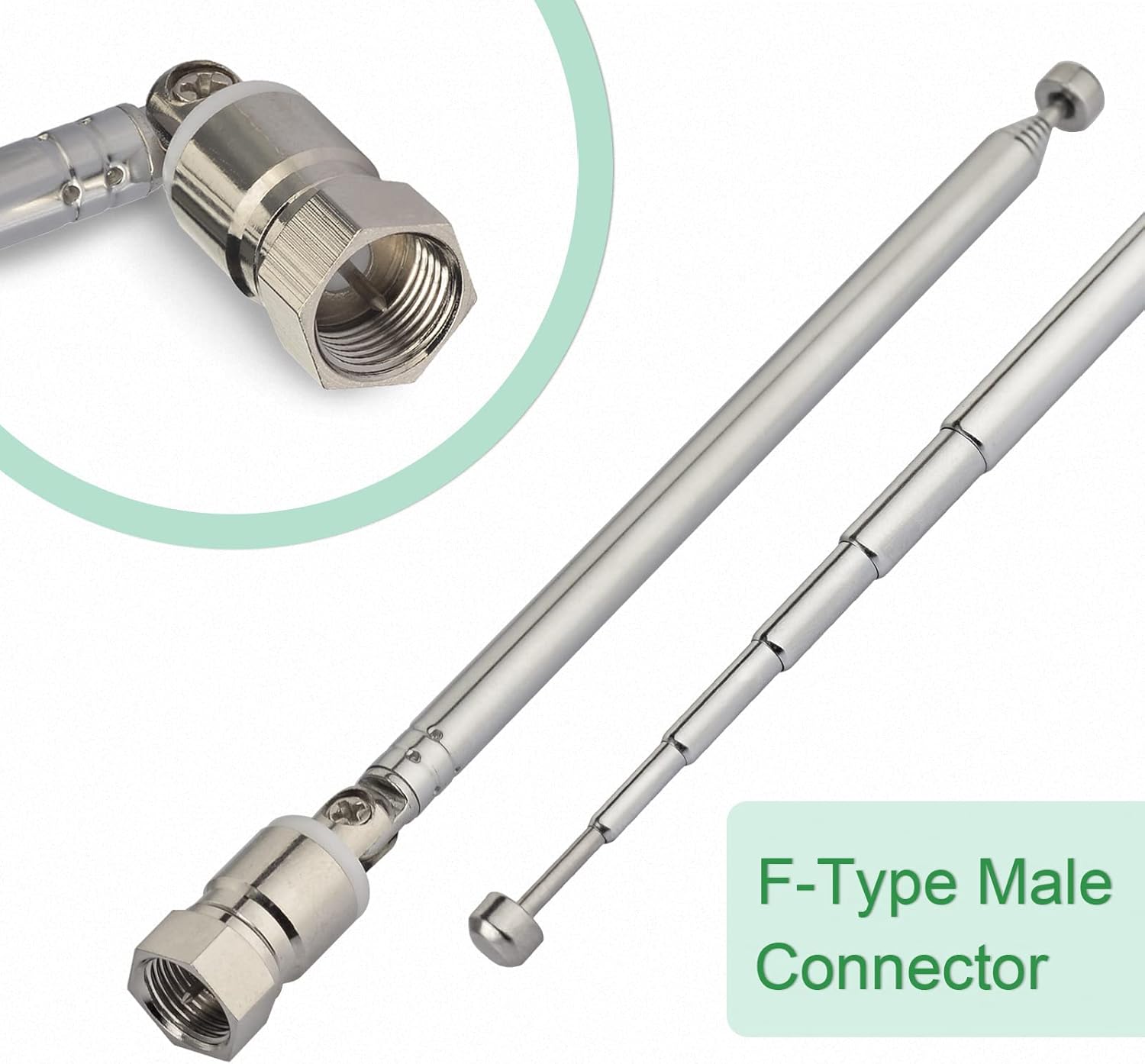 Click to see full view Superbat FM Antenna Telescopic 75 Unbal F Type Connector Radio Replacement Antenna with Adapter for TV AM FM Radio Stereo Receiver Bose Wave Radio etc.