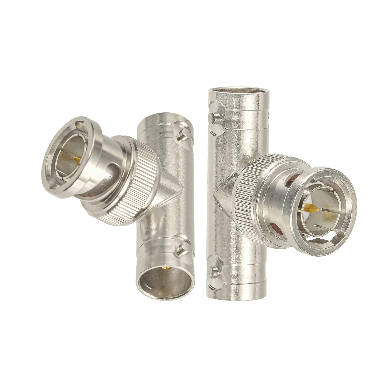 Superbat BNC Splitter Adapter 75 Ohm Male to Dual Female Splitter 1 in 2 Out for SDI HD-SDI Scope CCTV Security System Monitor Connector - 2pcs