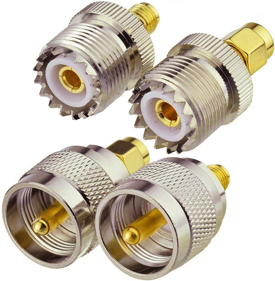 Superbat UHF to SMA Adapter, UHF Male/Fmale (PL259/SO239) to SMA Male/Female Connector RF Coax Coaxial Adapter Kit
