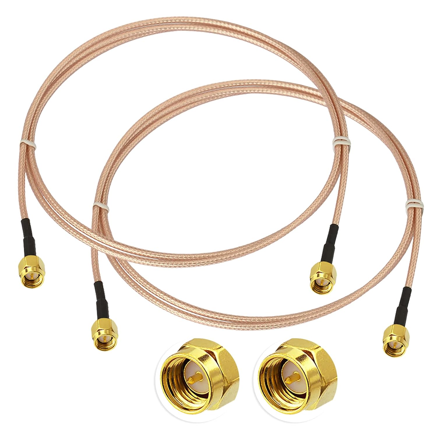 Superbat SMA Male to SMA Male Coaxial Cable RG316 SMA Coax Cable 50 Ohm for 3G 4G LTE WiFi Antenna Analyzer Router RTL SDR Dongle SWR Meter MMDVM Units etc. 2-Pack