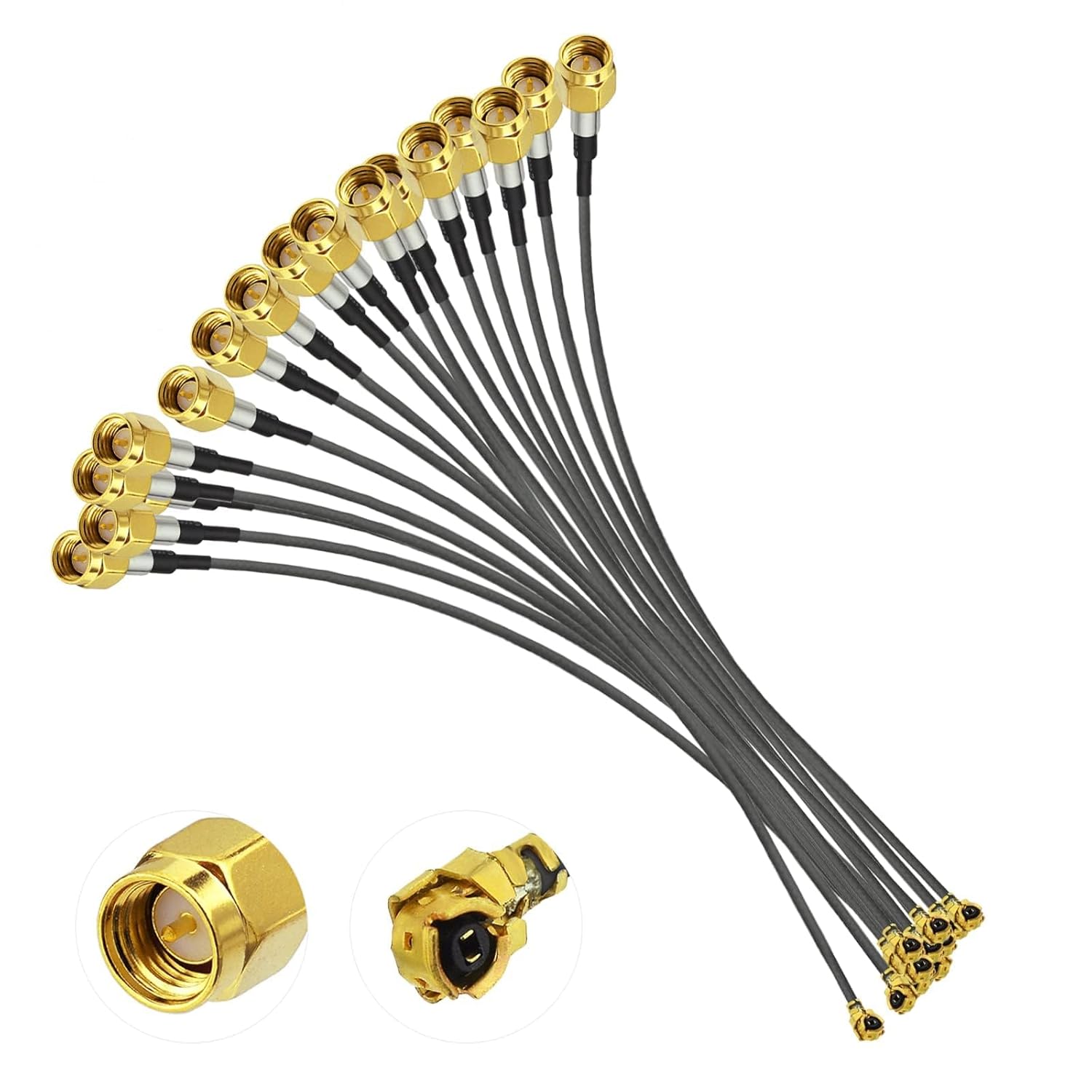 Superbat UFL to SMA Pigtail Cable UFL to SMA Male Extension Cable (6inch 5-Pack) for Bluetooth Antenna WiFi & WiMax Network Card Mini PCI Express