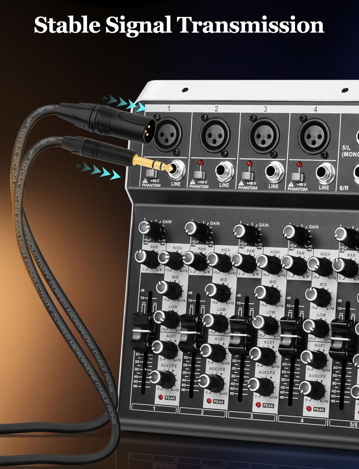 Superbat Balanced TRS to XLR Cable 3ft XLR Male to 1/4 TRS Male Stereo Audio Cable Belden 1813A Shielded for Bass Guitar, Microphone, Speaker,Noise-Free Pro Audio 2-Pack