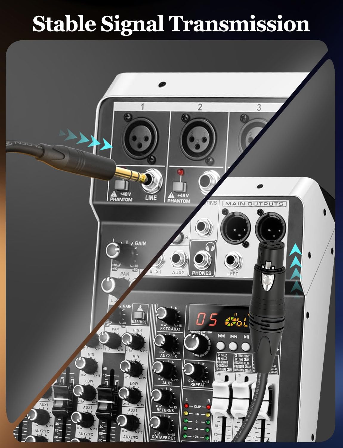 Superbat 6.35mm to XLR Female Stereo Audio Cable 2FT Belden 1813A Shielded Balanced TRS to XLR Cable for Bass Guitar, Microphone, Speaker,Noise-Free Pro Audio 2-Pack