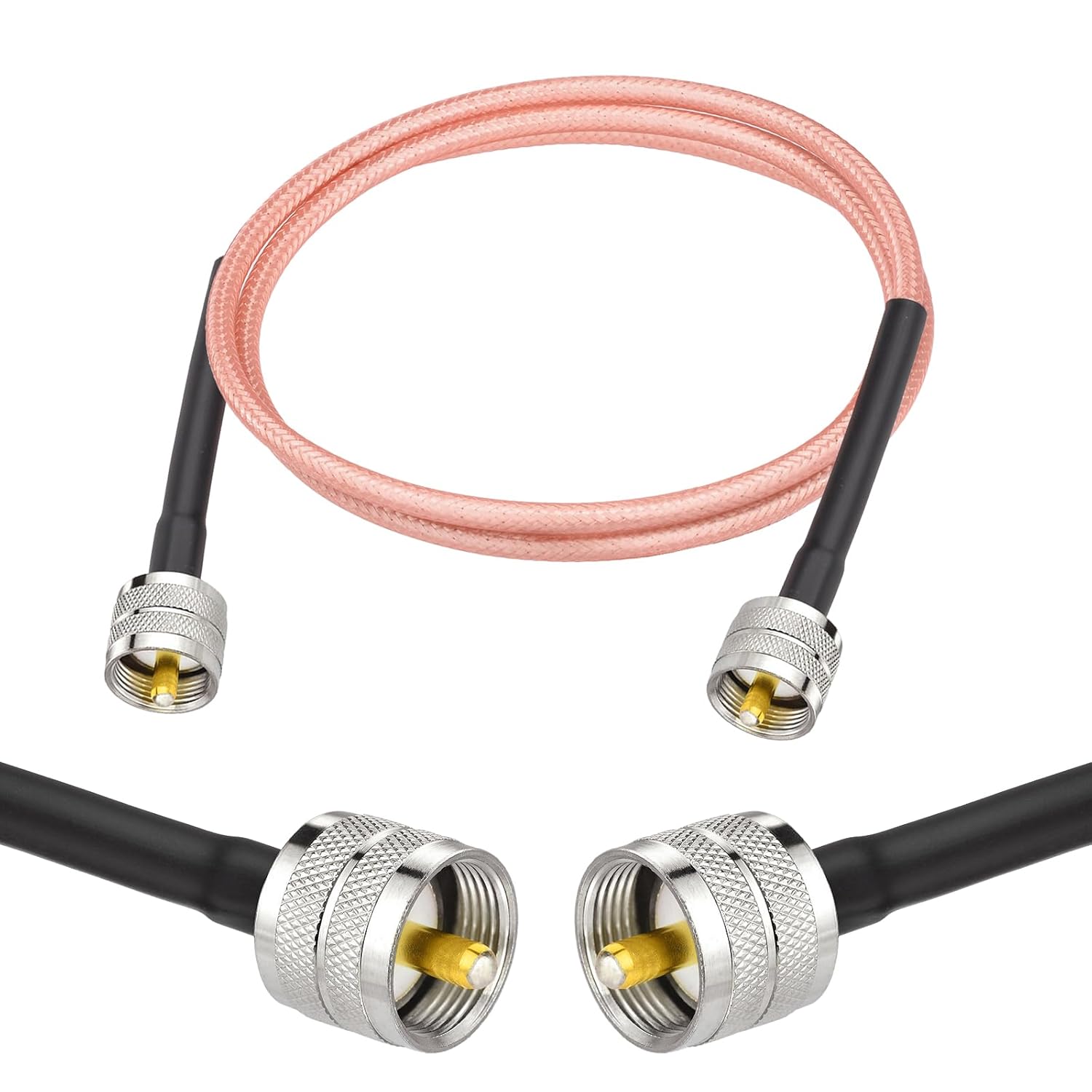 Superbat CB Radio Coax Cable  RG142 Coax Cable with UHF PL259 to PL 259 Coax Connectors 50 Ohm for CB Radio Antenna Analyzer Dummy Load SWR Meter Ham Radio