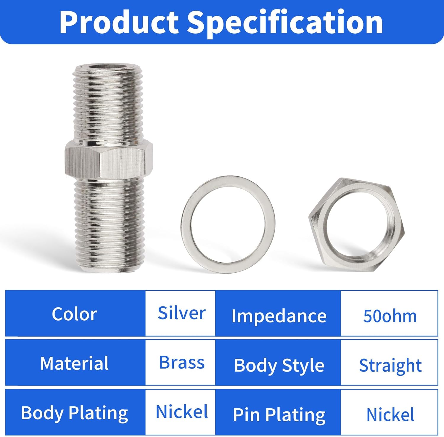 wlaniot F Type Adapter,F Female to F Female Bulkhead Connector 2pcs F Type Coax Barrel Connector for Video Cables