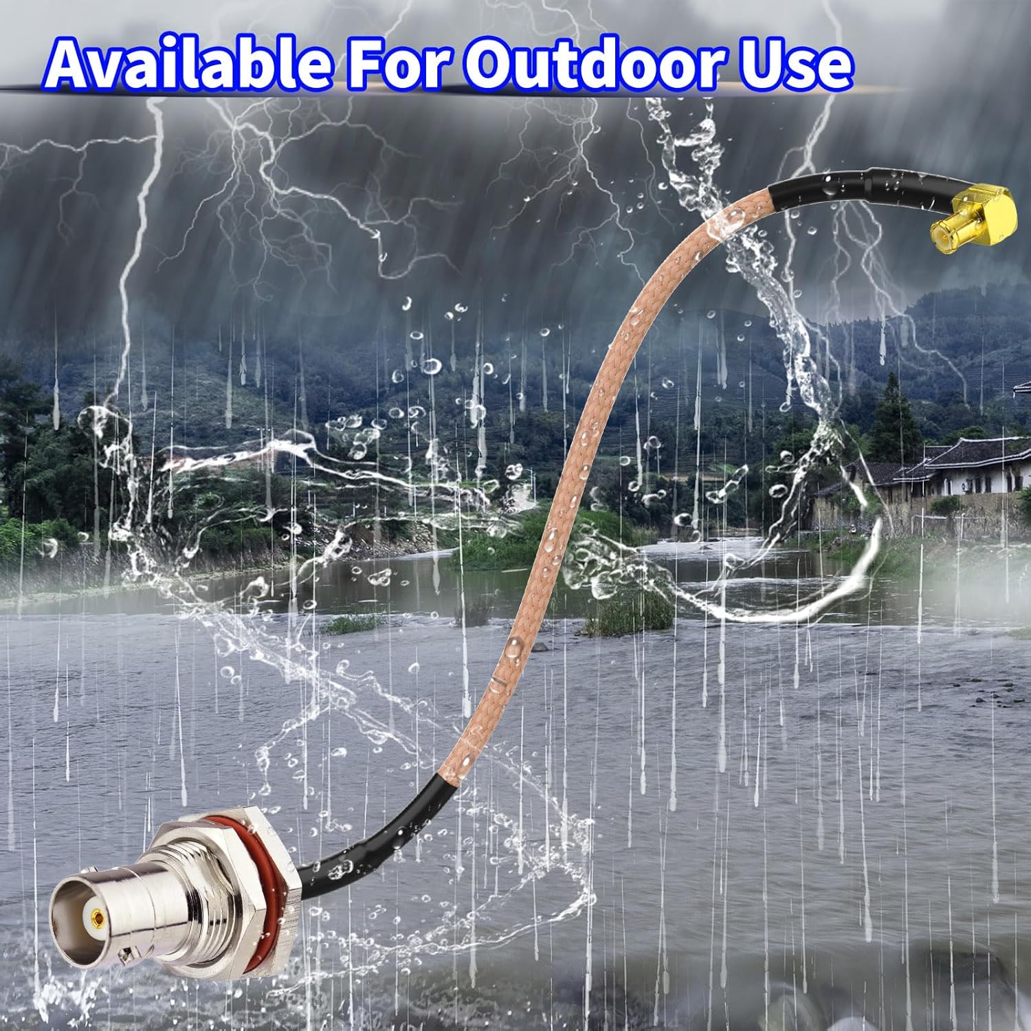 Superbat RF Coax Cables BNC Bulkhead Female to MCX Right Angle Male RG316 Coaxial Cable 6inch(2Pcs),Compatible with RF Applications SDR Antenna Amateur Radio HAM Radio etc.