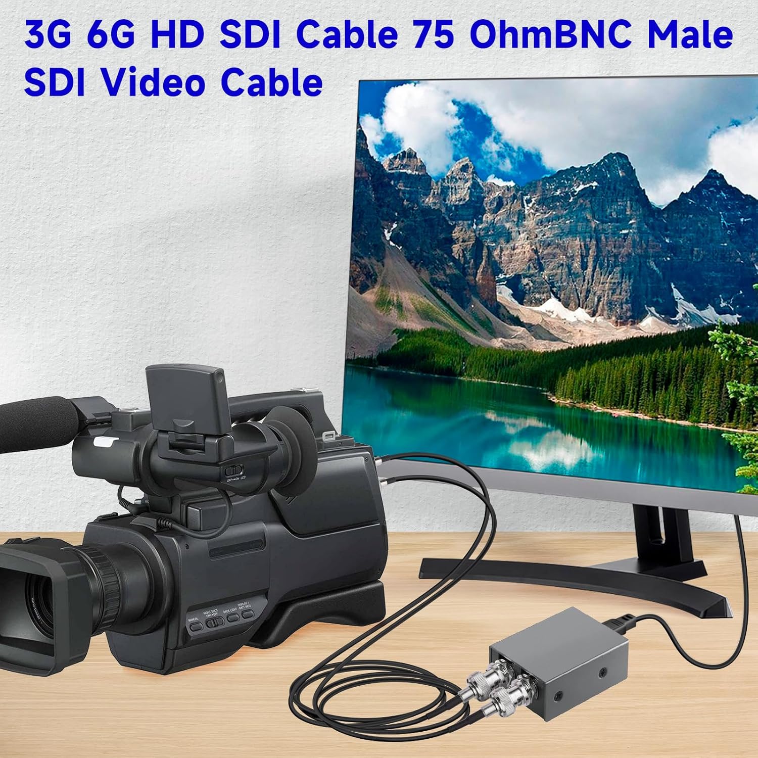 Superbat 2ft BNC Male to Male HD HDSDI 3G 4K 6K Video Cable for Splitter Converter Monitor Switcher, Supports HD-SDI/3G-SDI Video (2-Pack)