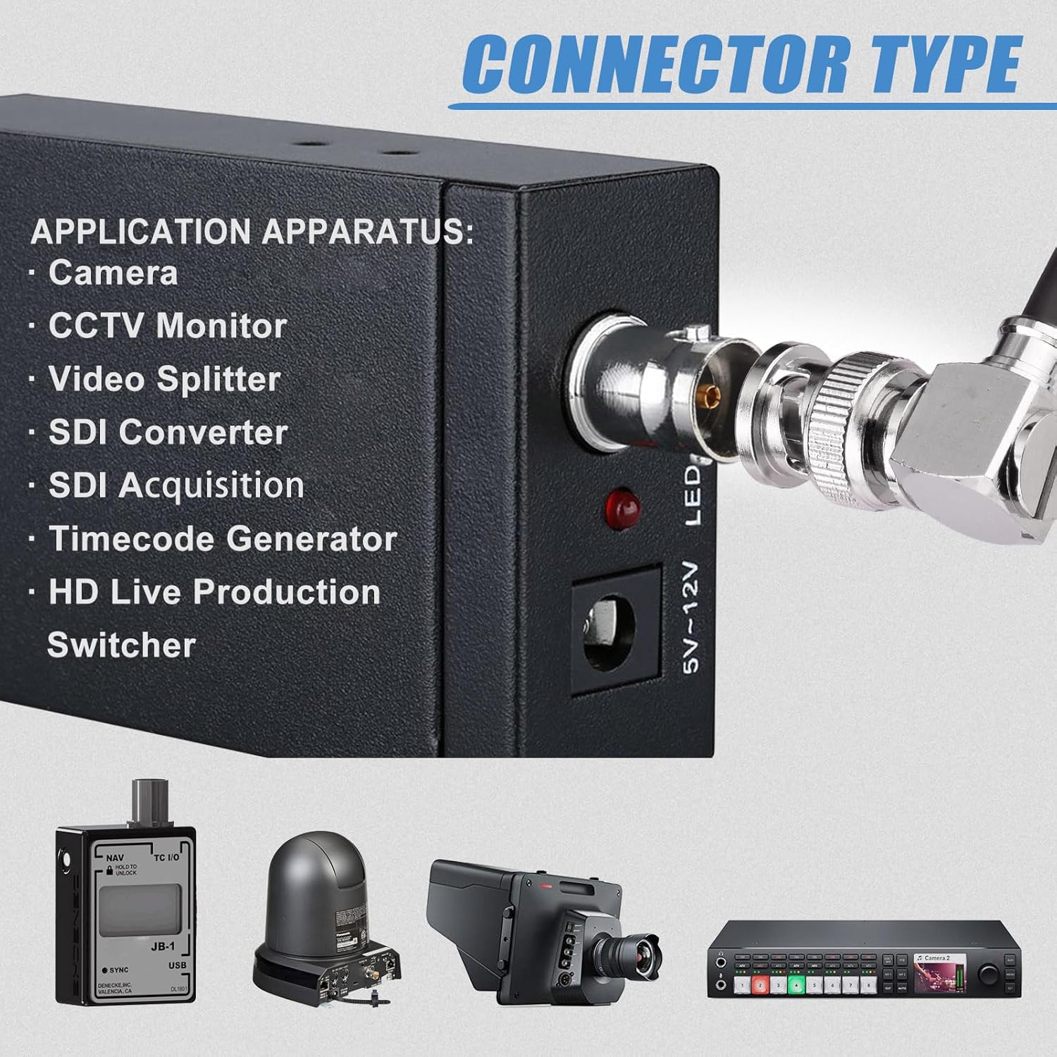 Superbat SDI Cable BNC Cable 75 ohm BNC Male to Male Right Angle Belden 1855A SDI Video Cable Support HD-SDI/3G-SDI/4K/8K Video for Monitor SDI 4K Video Switch Camera Converter etc.