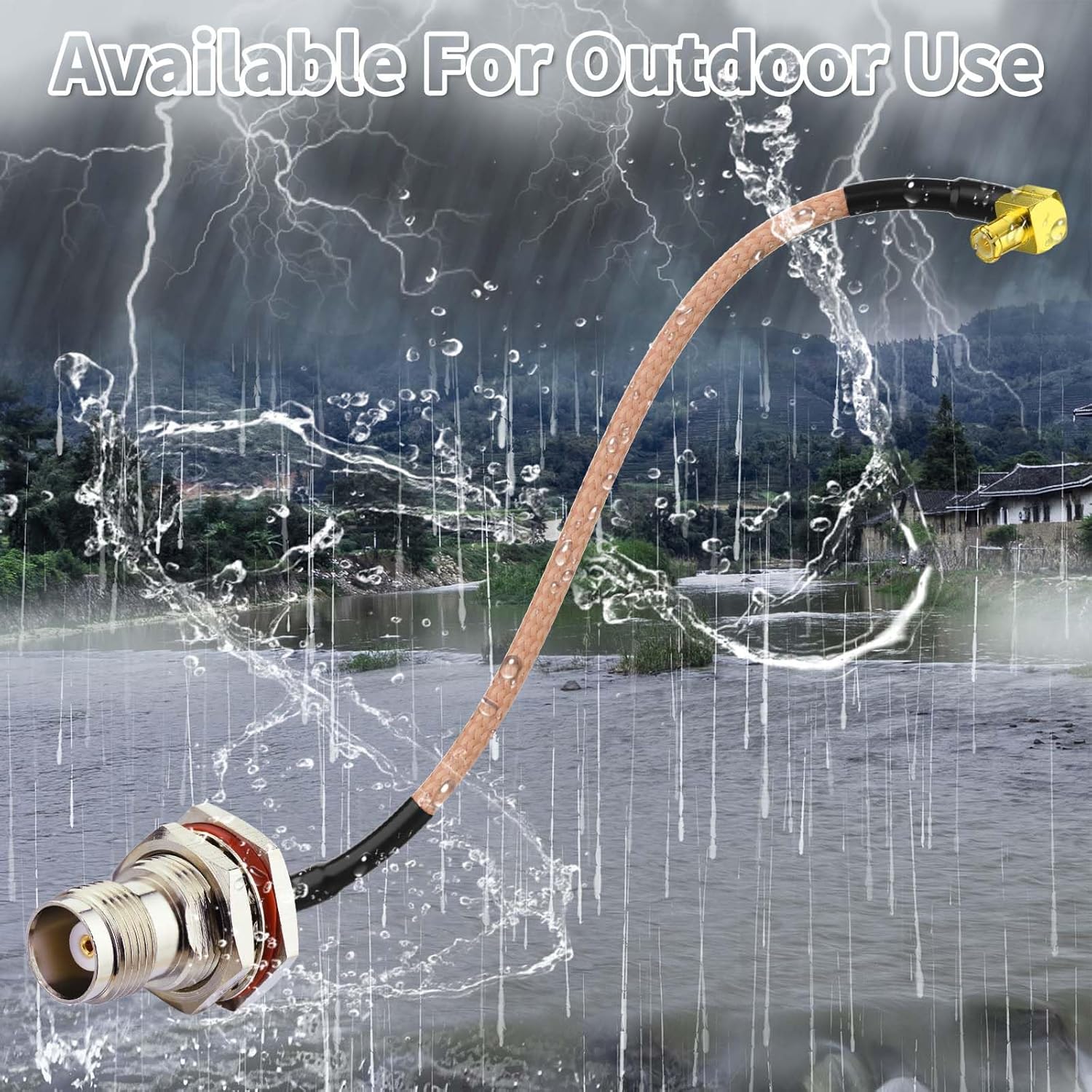 Superbat 6inch MCX Male to TNC Female Coaxial Cable, RG316, 50 Ohm, DC to 6 GHz, Compatible with RF Applications, Industrial, Wireless Devices, Broadband