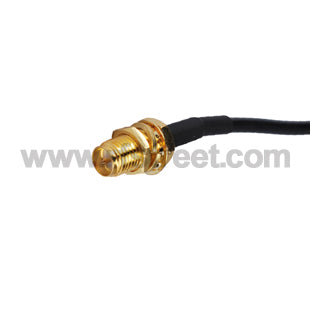 Pigtail-cable-RP-SMA-female-bulkhead-to-TS-9-male-Right-Angle-Custom-RF-cable-assembly-RG174_AC-S02BH-T04RA-174-30_PT01