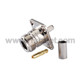 RF-Connector-N-Crimp-Jack-with-4-hole-Panel-Mount-for-LMR195_N01-FJL19HL4-41BS00_PT00