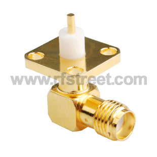 RF-SMA-Connector-4-hole-panel-mount-Jack-Right-Angle-with-extended-dielectric_S01-RRHL4-11BS00_PT01