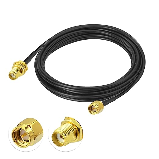 Superbat SMA Male to SMA Female Bulkhead Cable 10ft 50 Ohm Coax Cable for SDR Antenna Ham Radio, 3G 4G LTE Antenna, ADS-B, GPS Meter Radio etc.