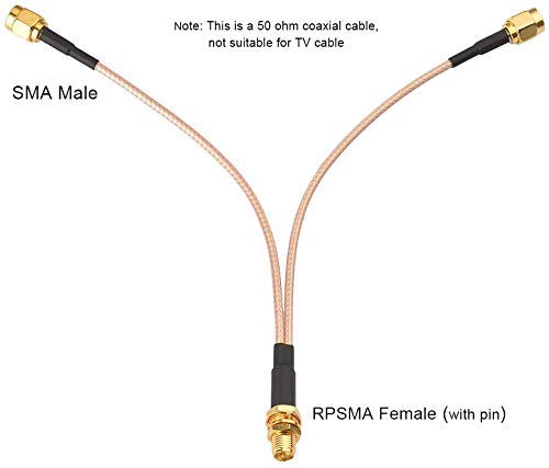 Superbat SMA Splitter Cable RP-SMA Female to Dual SMA Male V Type SMA Adapter 50ohm 15cm(6 inches) for WiFi Antenna Adapter Connector (Not for TV)