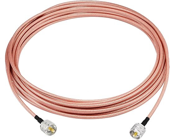 Superbat CB Coax Cable  Low Loss PL-259 UHF Male to Male High Power RG142 Jumper 50 Ohm Coax Cable for HAM Radio CB Radio Antenna Analyzer Dummy Load SWR Meter