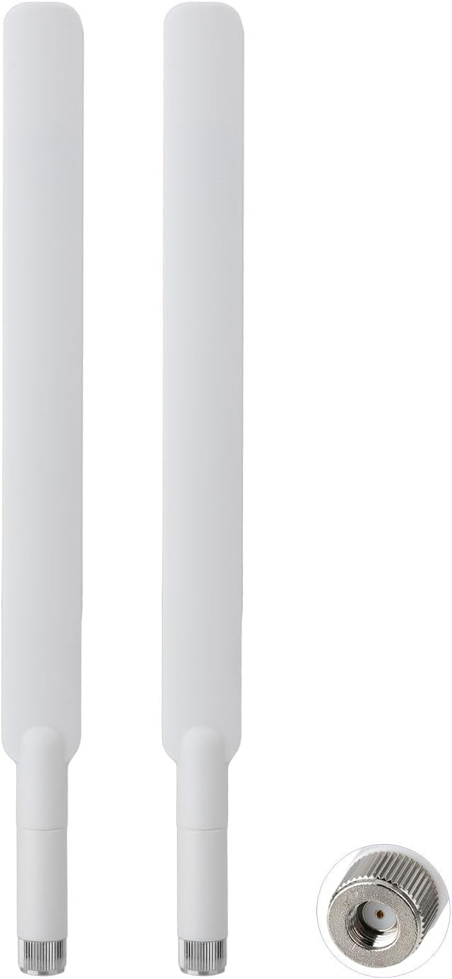 Superbat High Gain 12dBi Dual Band WiFi Antenna 2.4GHz/5GHz 5.8GHz Omnidirectional RP-SMA Antenna White for Router, Wireless Access Point, Security Cameras 2-Pack