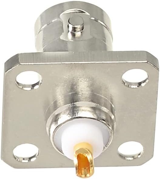 Superbat BNC Connectors BNC Female Jack 4 Hole Flange Panel Chassis Mount Coaxial Solder Connector 5pcs