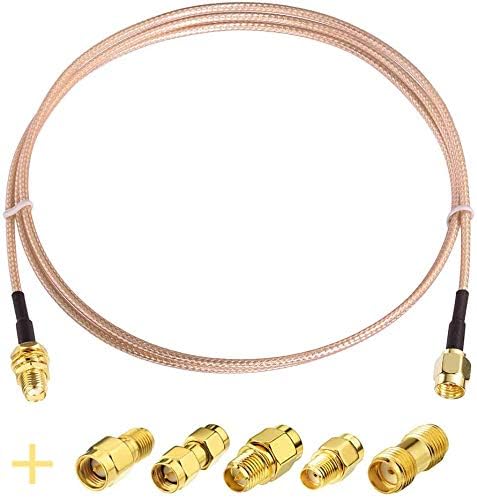 SUPERBAT SMA Male to SMA Female Coaxial Coax Cable 20inches 50cm+ 5pcs RF Coax Adapter Kit for WiFi/Ham Radio/GPS/3G 4G LTE Antenna, LNA rtl sdr etc.