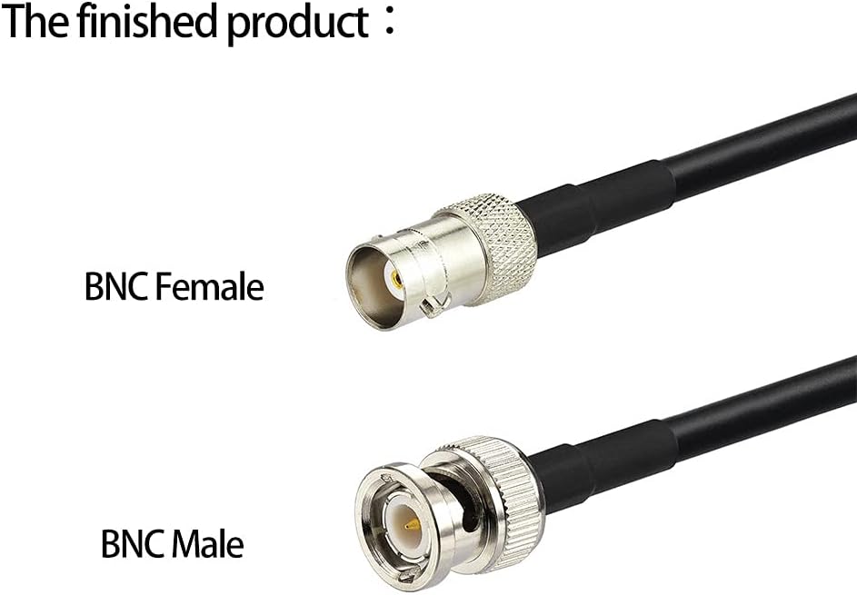 SUPERBAT BNC Crimp Connectors Kit - BNC Male & Female Crimp Solder Attachment Connector Kit for RG58, RG303, RG223, RG142, RG400, LMR195 Low Loss Coax Cable (10 Pack)