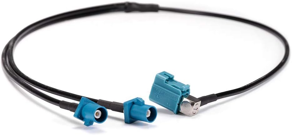 Superbat Fakra Splitter Cable 2 Male to Female RG174 Coaxial Cable Y-Type for Car Stereo GPS Antenna Extension, 2Ft