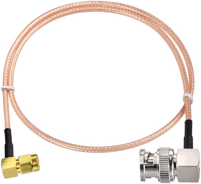 SUPERBAT SMA to BNC Cable Pigtail，SMA Male 90-Degree to BNC Male Adapter Right Angle Using RG316 Jumper RF Coaxial Cable, 20Inch 2Pcs
