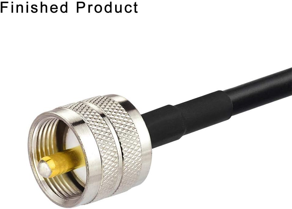 wlaniot PL259 Crimp Connectors UHF Male RF Coax Connector PL-259 Solder Crimp Connectors Compatible with RG58 RG142 RG400 LMR-195 RG303 RG141 Low Loss Coaxial Coax Jumper Cable