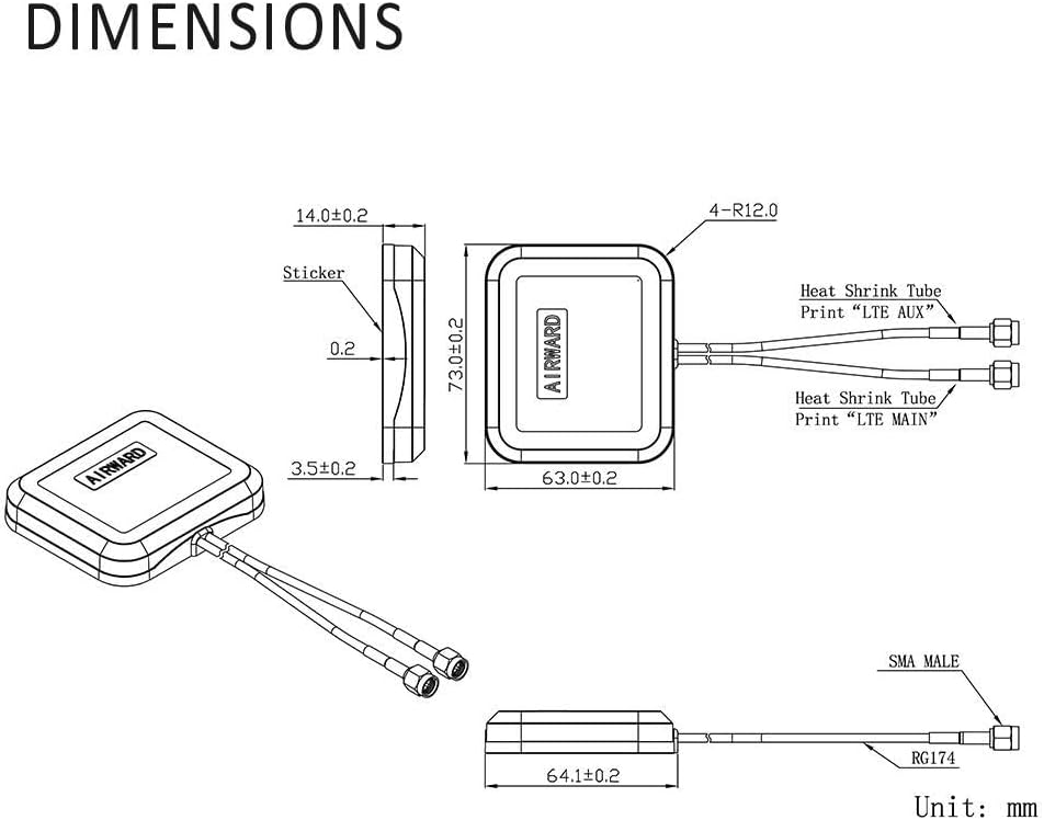 Superbat 4G LTE Antenna Dual Band MIMO Omni-Directional Magnetic Mount Dual SMA Male Antenna for Verizon AT&T T-Mobile Sprint 4G LTE Router Wireless Router Gateway Modem