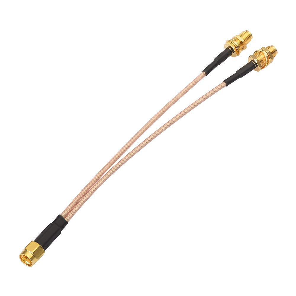 Superbat SMA Splitter Cable SMA Male to Dual SMA Female Cable SMA Adapter V Type 50ohm 15cm(6 inches) WiFi Antenna Adapter Connector (Not for TV)