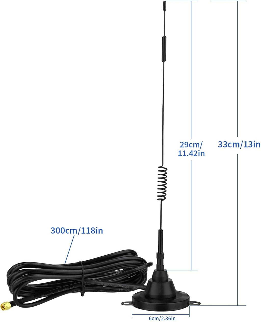 7dbi Router SUPERBAT 4G LTE Antenna 7dbi 698-2700MHZ Magnetic Base SMA Male Antenn