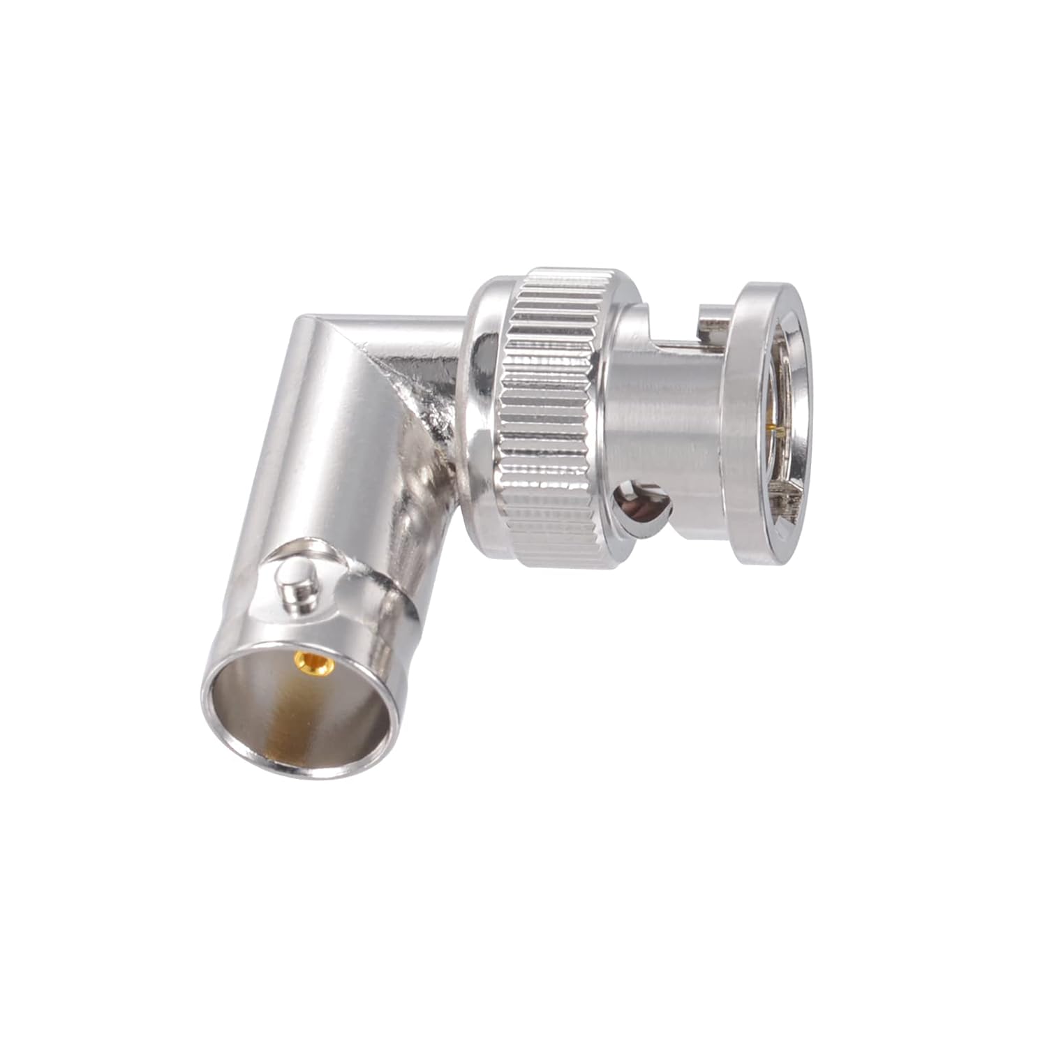 Superbat BNC Male to Female Adapter 75 Ohm BNC Right Angle Connector for 3G/6G HD SDI Cable Switcher CCTV Video Transmitter Camera System 2-Pack