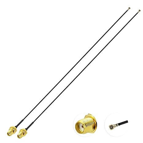 Superbat SMA to UFL-4 Cable Mini PCI to SMA Bulkhead Coaxial Cable for M.2 NGFF Interface WiFi PCI Wireless Routers Mini PCIe Cards Network Extension Pigtail 2-Pack