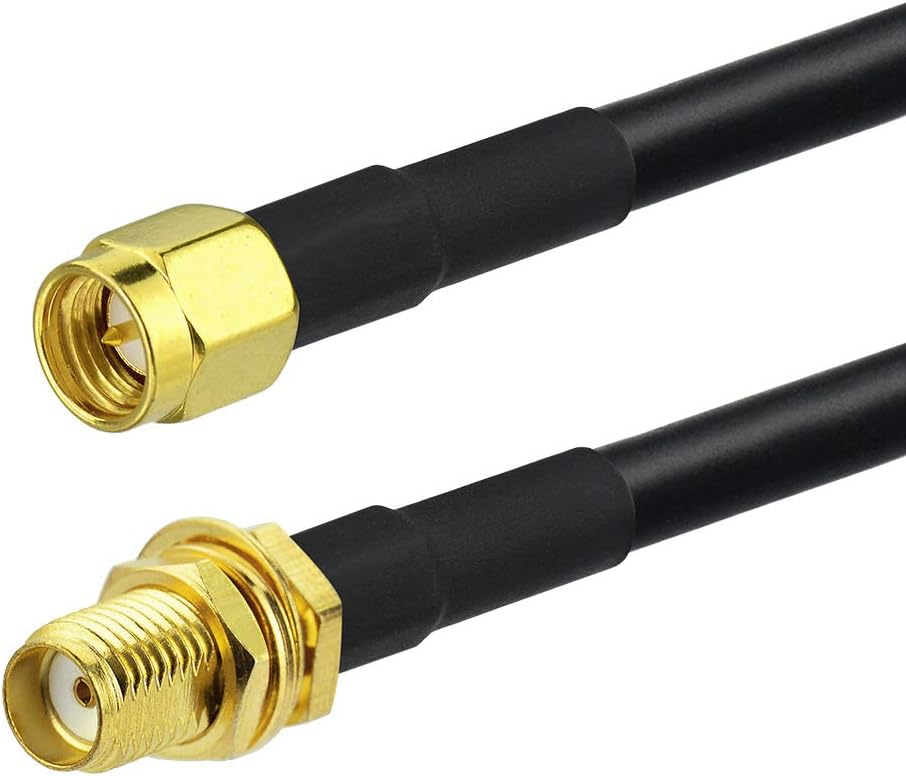 SUPERBAT SMA Male to Female Bulkhead RG58 Coaxial Cable 15ft + 5pcs SMA to SMA/RPSMA Adapter Kit for WiFi SDR FPV Antenna Ham Radio 3G 4G 5G LTE ADS-B GPS Wireless Adapter etc.