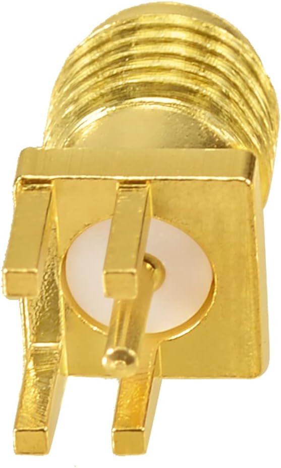 Superbat SMA Connectors RF Coaxial SMA Female Jack PCB Edge Mount Connector Solder Adapter Vertical Thru Hole 10pcs