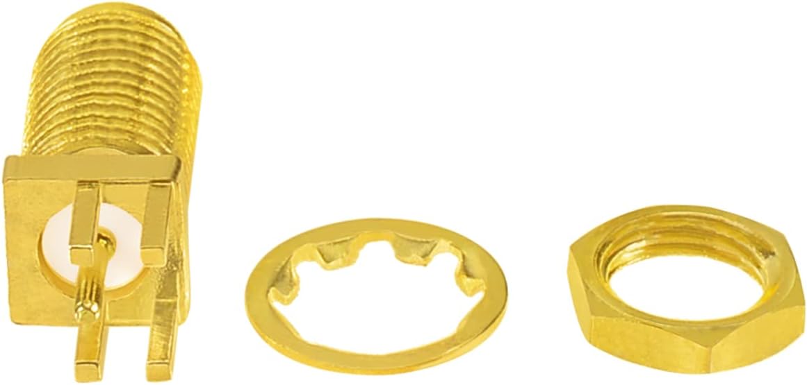 Superbat SMA Connectors SMA Female PCB Edge Mount Connector Solder RF Coaxial Adapter SMA Female Bulkhead Connector for 0.062 inch End Launch 10pcs