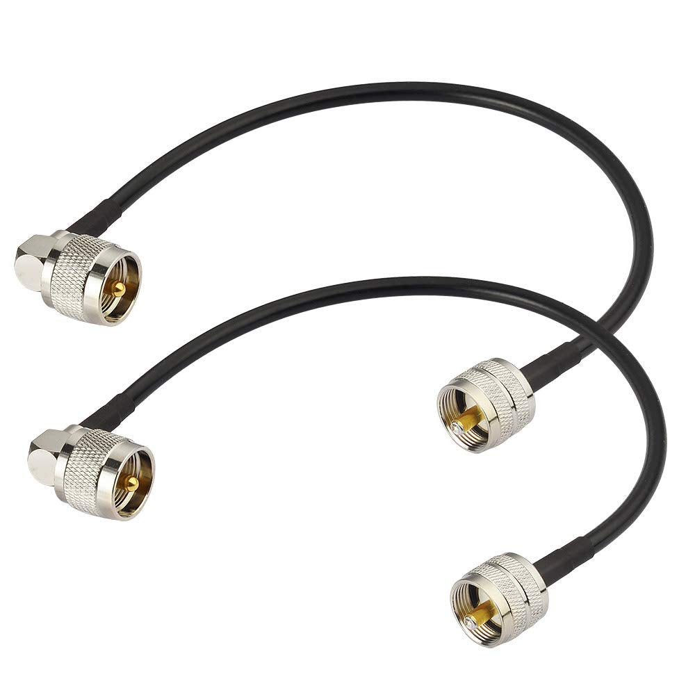 Superbat PL-259 Jumper Cable UHF (Pl259) Male to Male Low Loss Digital RG58 Coax Cable (2 Foot RG58) for HAM & CB Radio,Antenna Analyzer,Dummy Load,SWR Meter 2-Pack