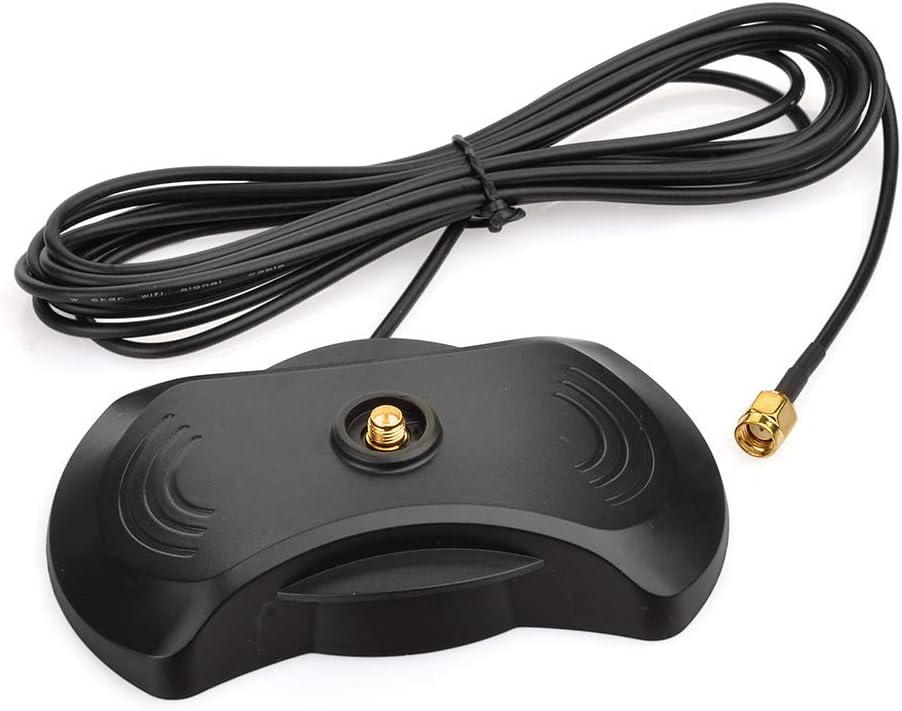 Superbat Wi-Fi Antenna Stand Base with RP-SMA Connector and 10ft Extension Cable, 2 x Powerful Magnets