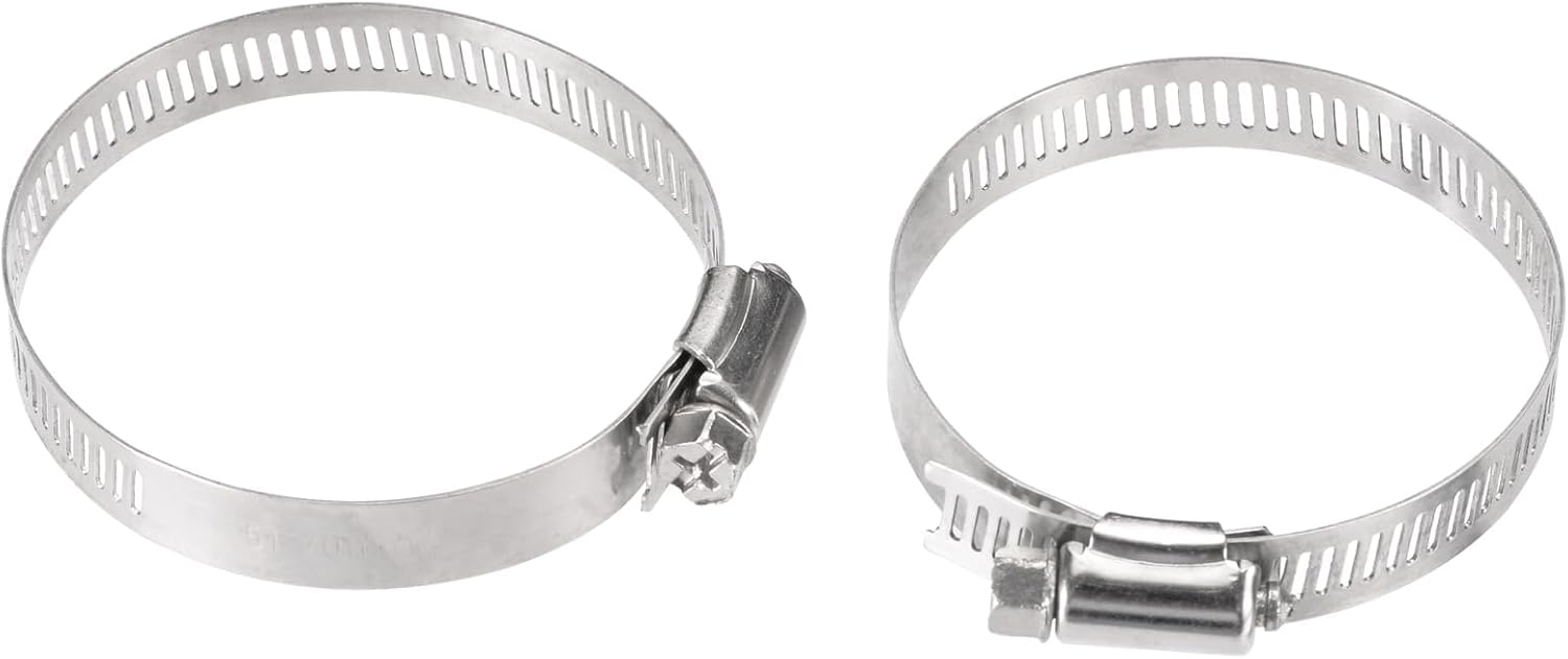 Superbat Adjustable Stainless Steel Clamps 10-Pack Adjustable 46-70 mm Size Range Worm Gear Fuel Line Clamp