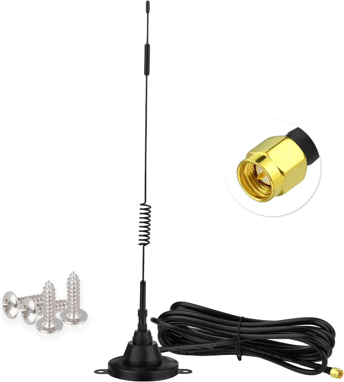 SUPERBAT 4G LTE Antenna 7dbi 698-2700MHZ Magnetic Base SMA Male Antenna for Router M2M Gateway CPE Router Vehicle Car Mobile Cellular MMDVM Hotspot